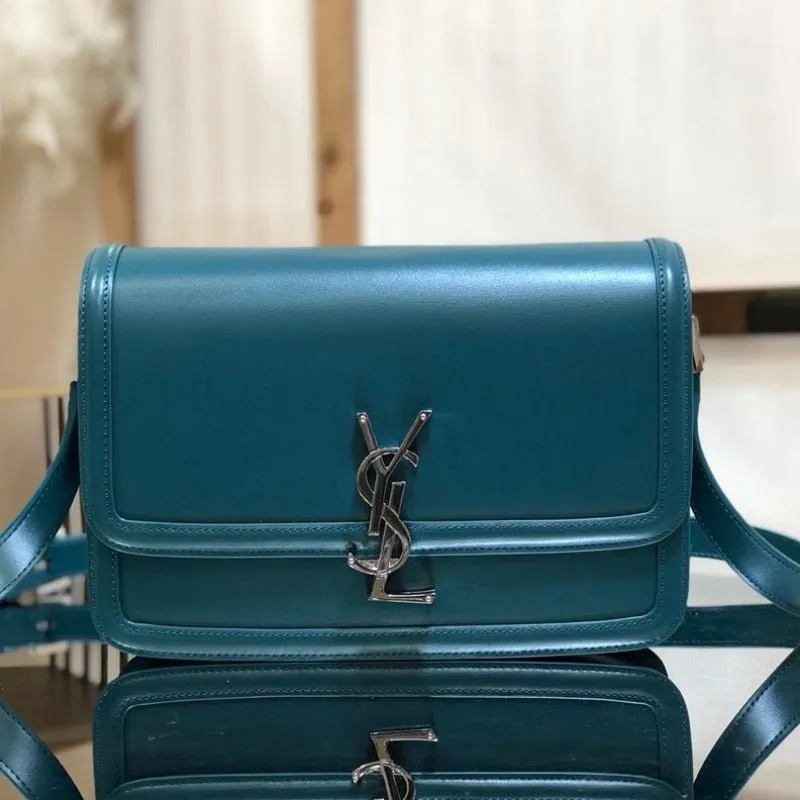 VELORA - Solferino Medium Leather Bag Turquoise