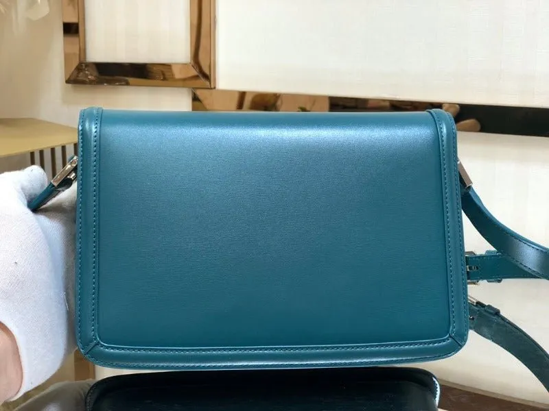 VELORA - Solferino Medium Leather Bag Turquoise