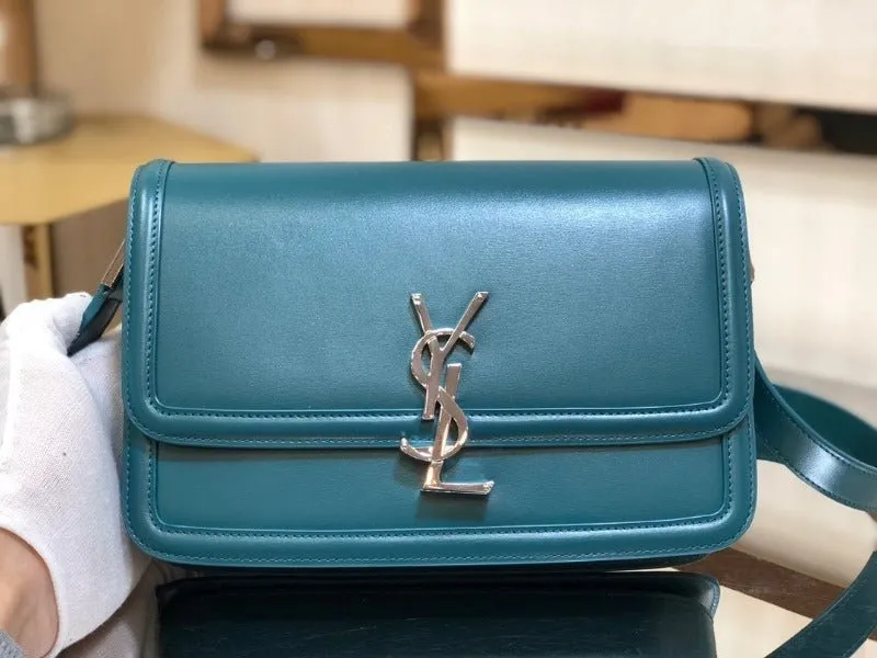 VELORA - Solferino Medium Leather Bag Turquoise