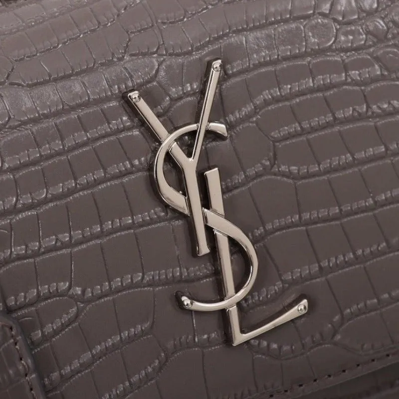 VELORA - Sunset Shoulder Bag Grey Croc