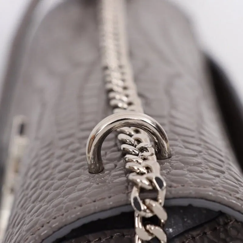 VELORA - Sunset Shoulder Bag Grey Croc