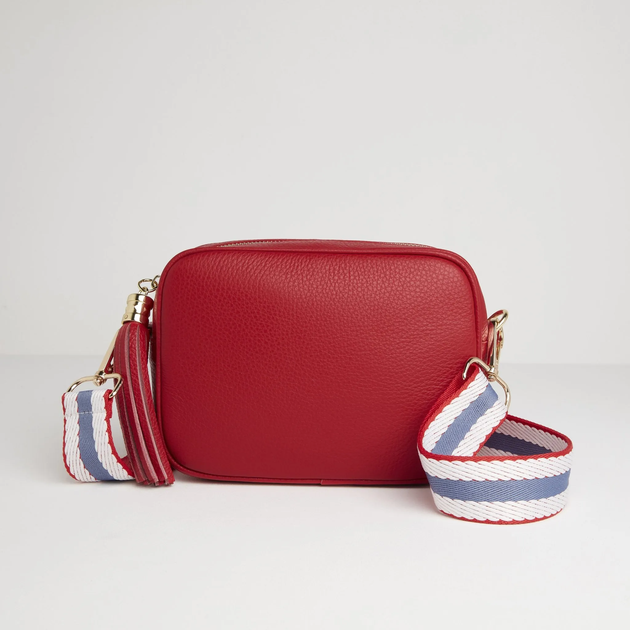 Verona Crossbody Red Tassel Bag With Nautical Strap