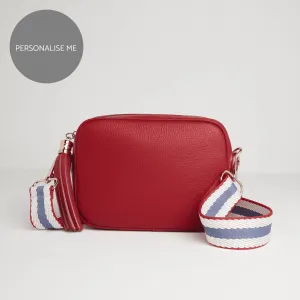 Verona Crossbody Red Tassel Bag With Nautical Strap