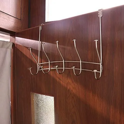 Vibrynt Over The Door Hook Rack, Heavy Duty Organizer Hooks, Over Door Hanger for Clothes, Coats, Towels, Hats or Handbags