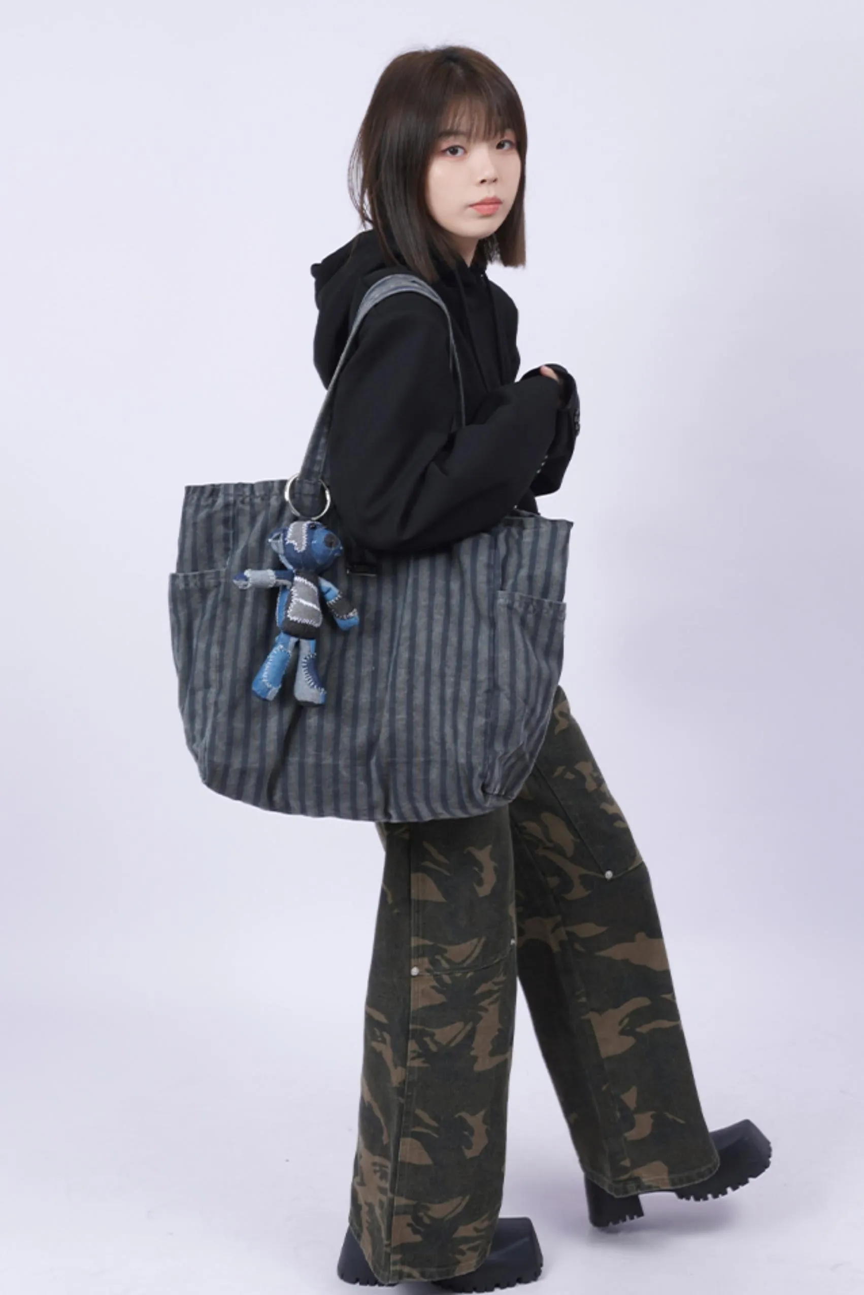 Vintage Denim Shoulder Bag