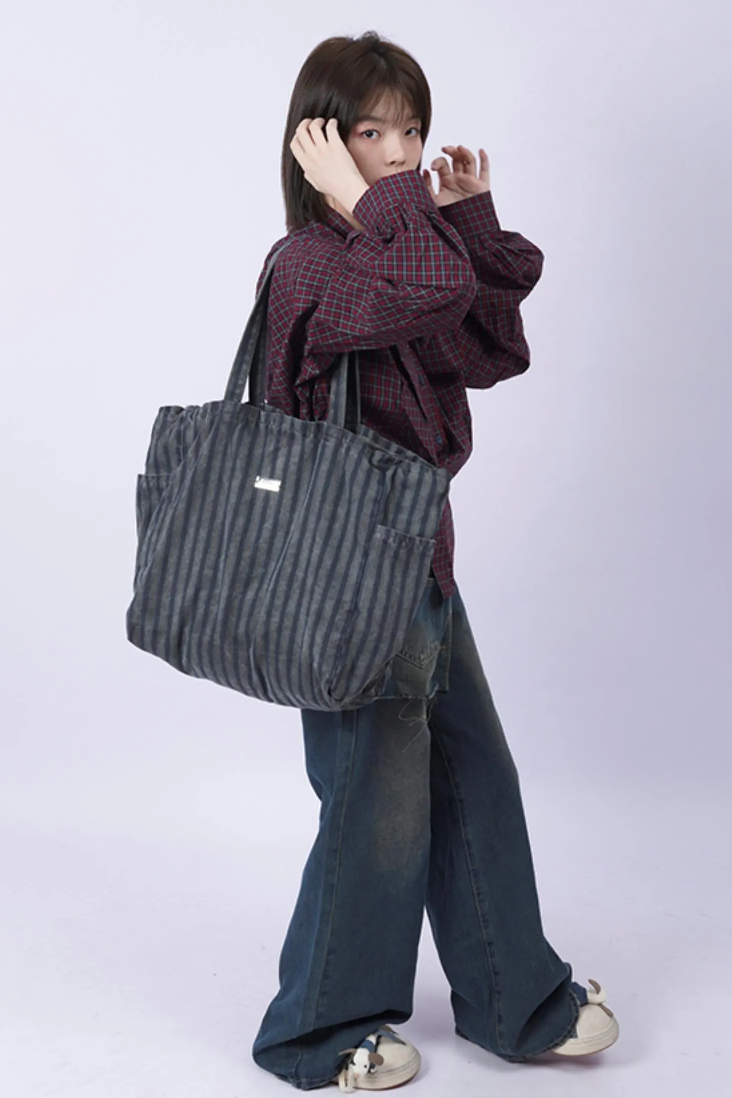Vintage Denim Shoulder Bag