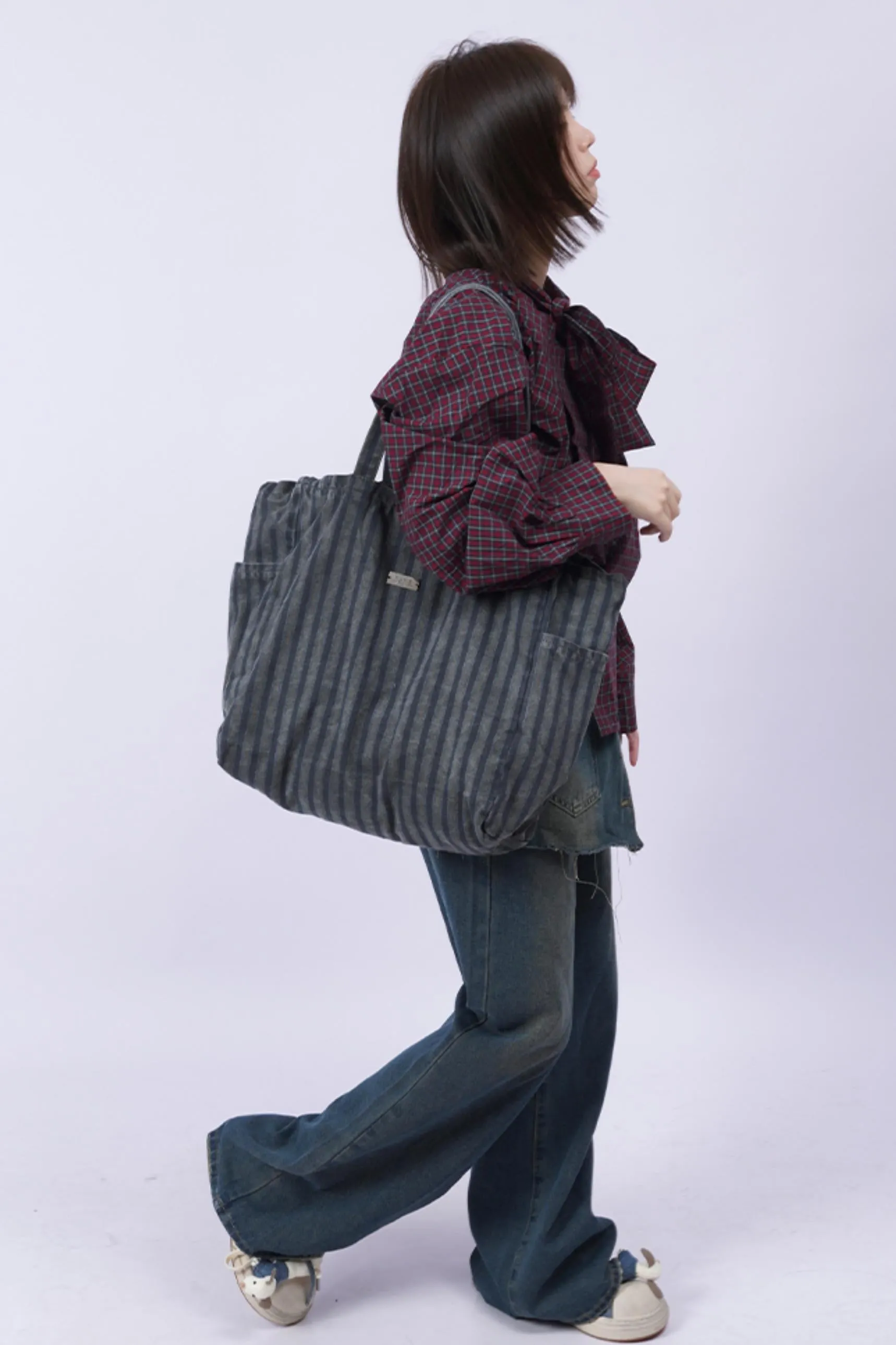 Vintage Denim Shoulder Bag