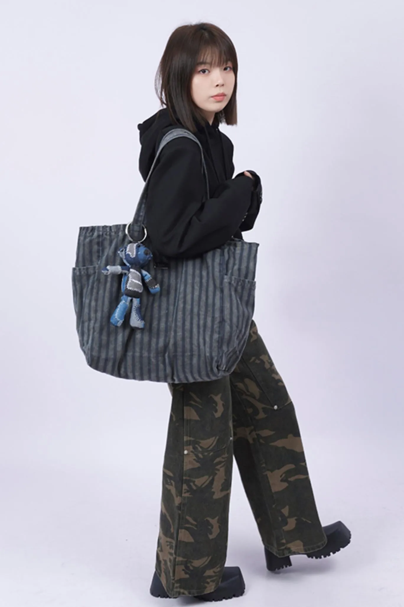 Vintage Denim Shoulder Bag