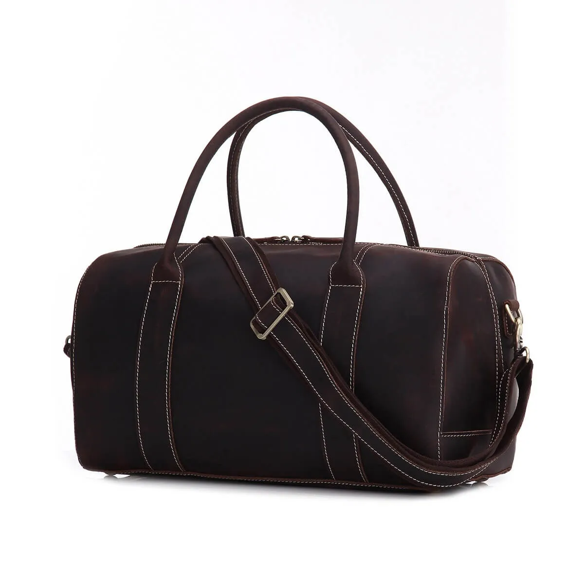 Vintage Full Grain Leather Travel Bag, Duffle Bag, Weekender Bag 8643