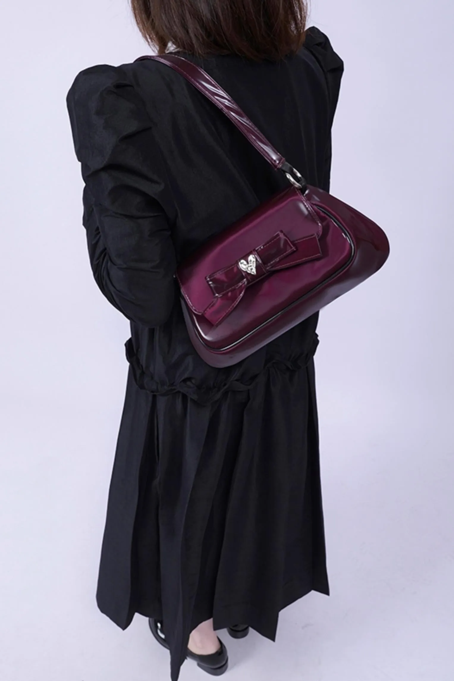 Vintage Glossy Crossbody Bag