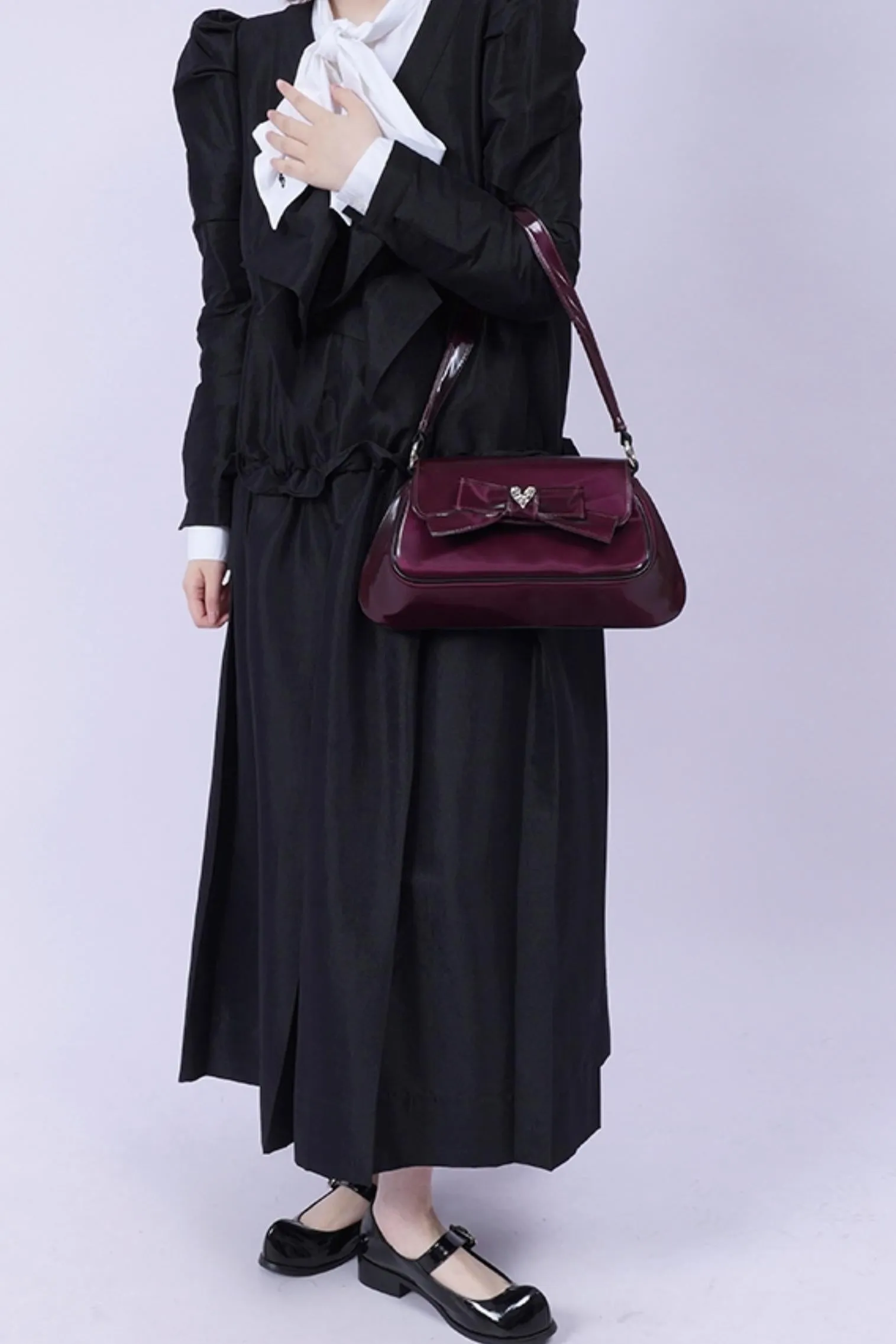 Vintage Glossy Crossbody Bag
