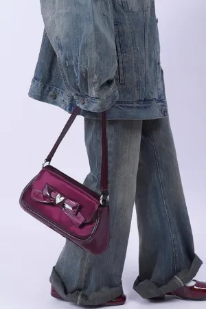 Vintage Glossy Crossbody Bag