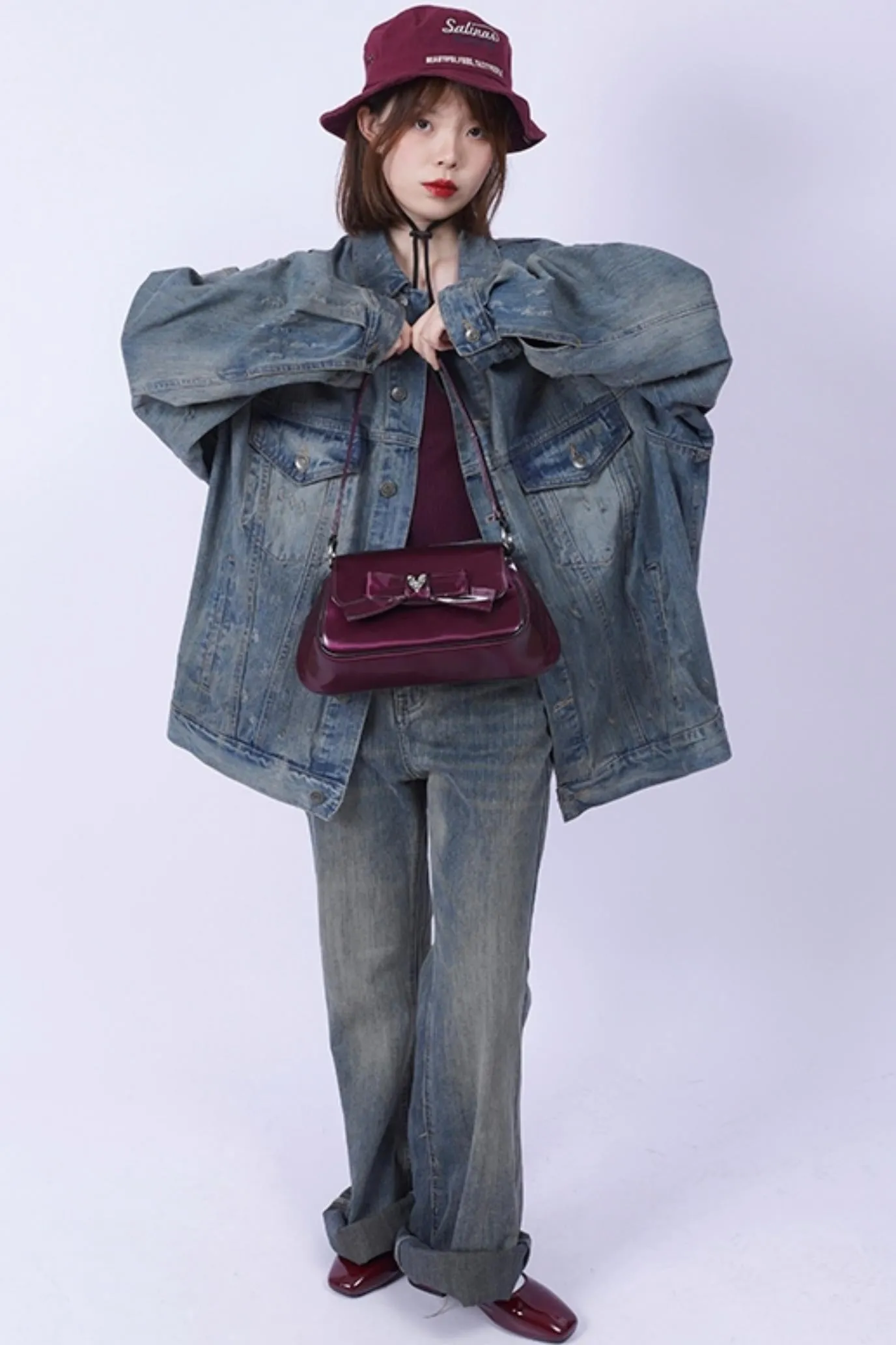 Vintage Glossy Crossbody Bag