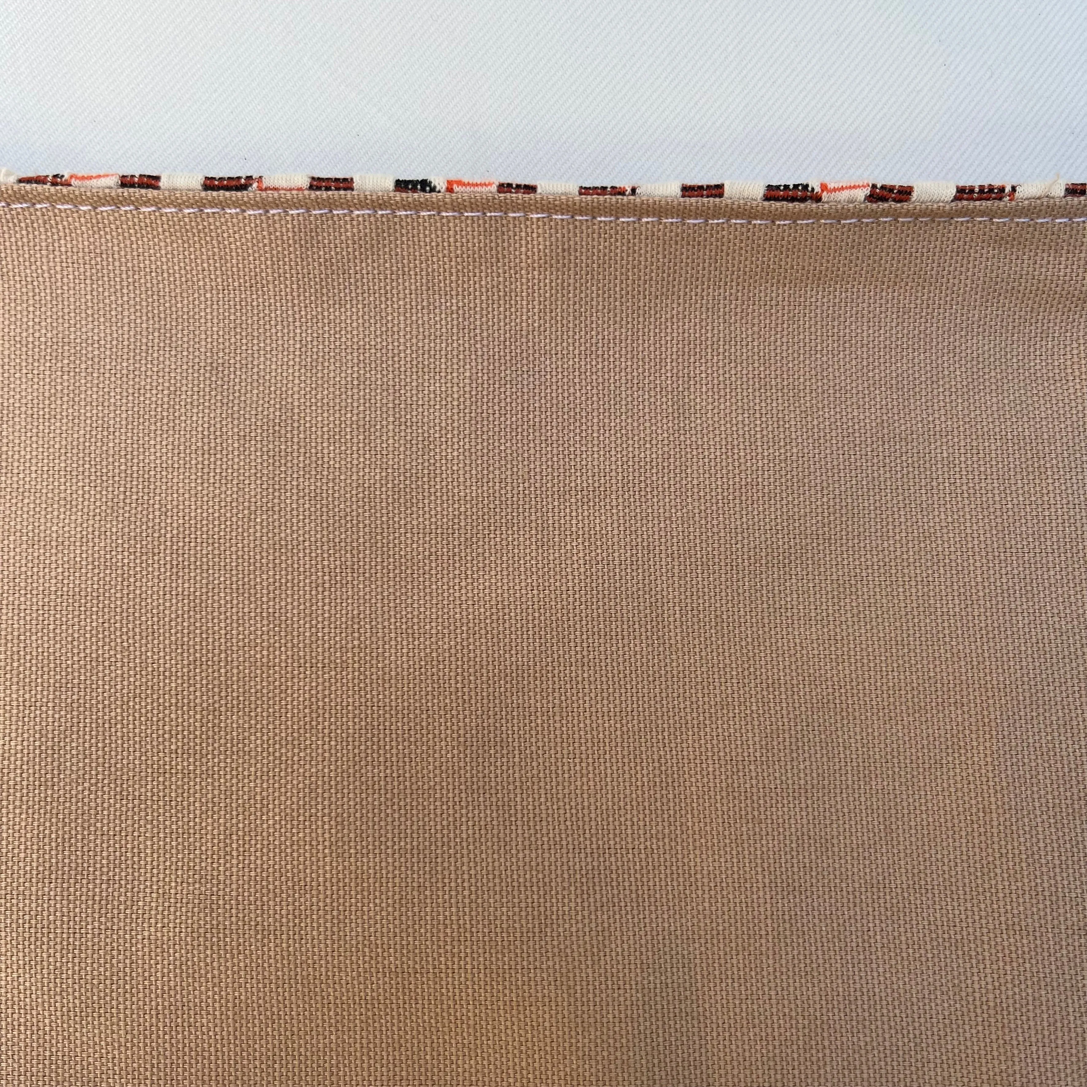 Vintage IKEA BAG - orange flowers and blue stitched circles with gold canvas lining