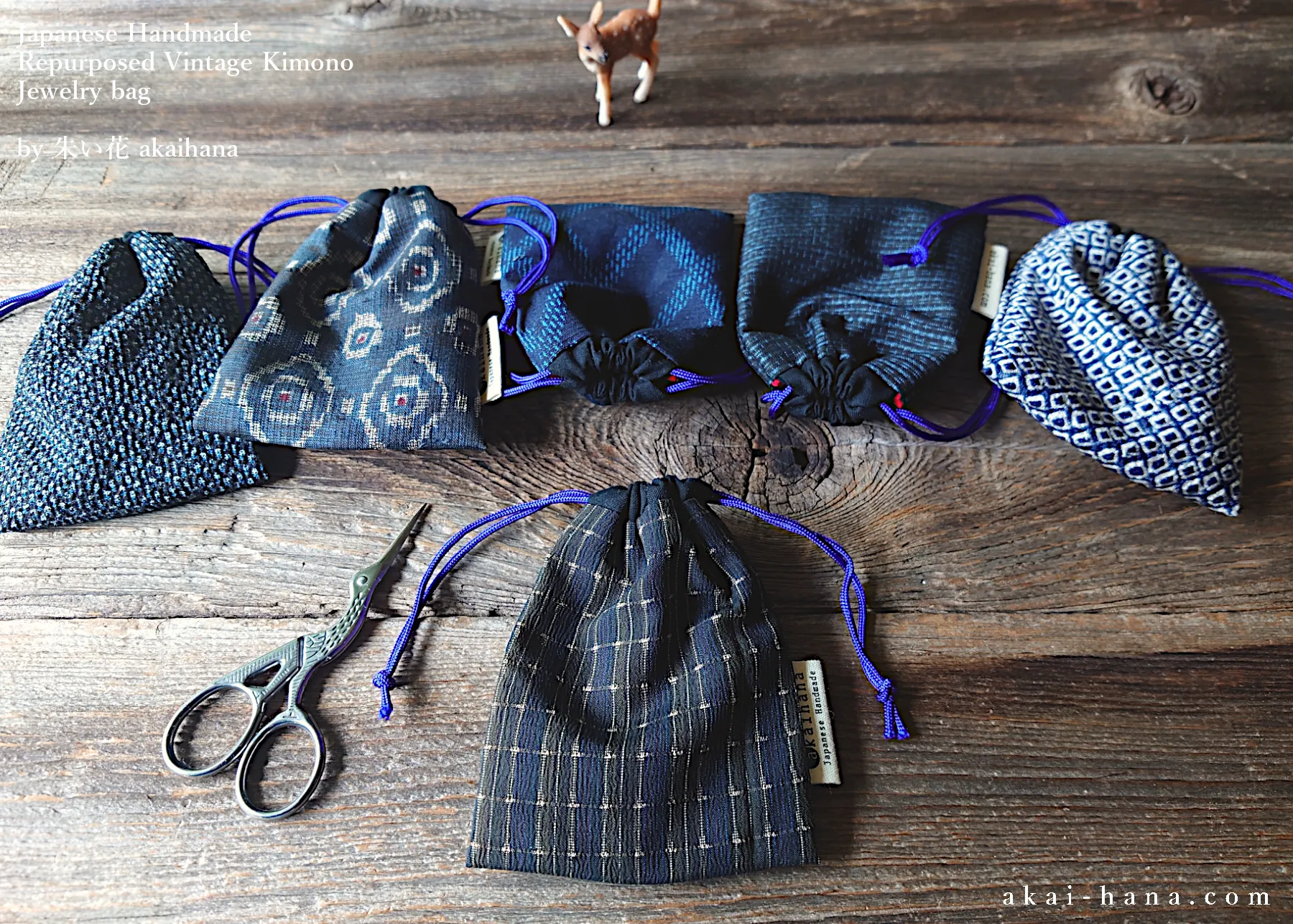 Vintage Kimono Travel Jewelry Bag ⦿kpvk0007