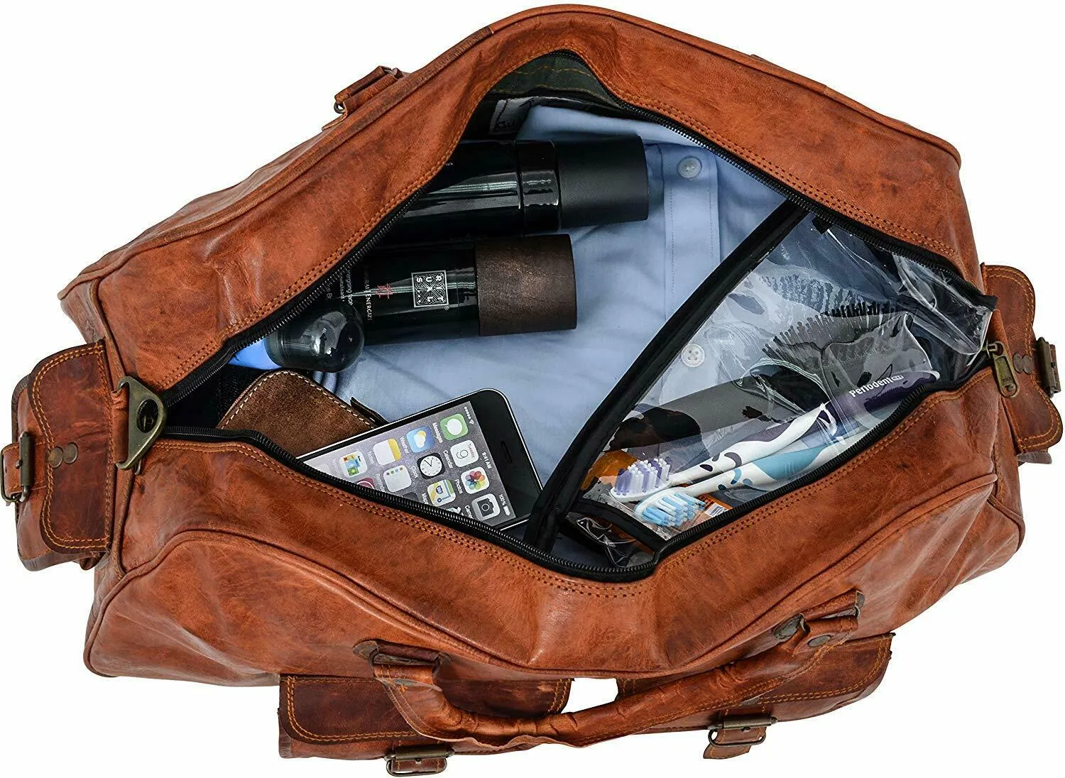 Vintage Leather Duffle Bag