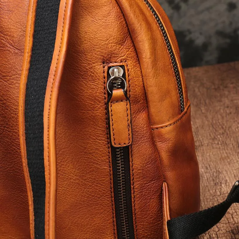 Vintage Leather Purse Cute 13" Backpacks Shoulder Travel Bags