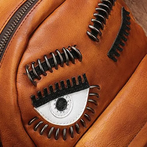 Vintage Leather Purse Cute 13" Backpacks Shoulder Travel Bags