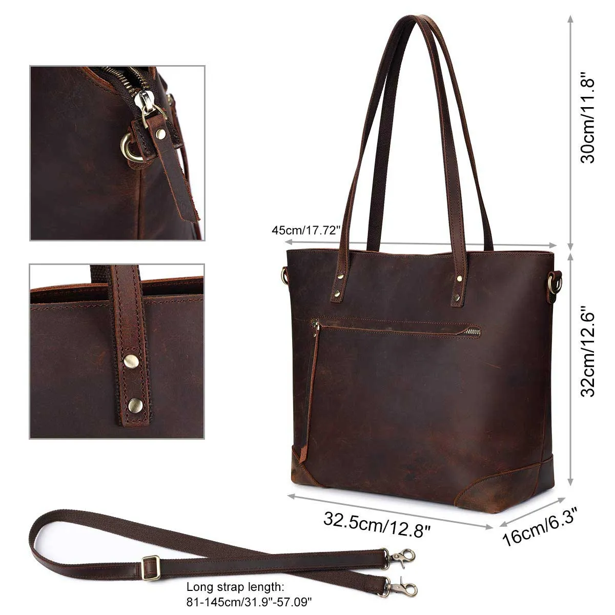 Vintage Leather Tote Bag