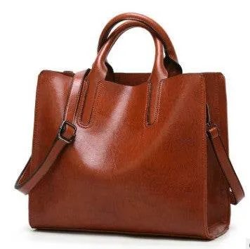 Vintage PU Bags Women Messenger Bags High Quality Oil Wax Female Leather Handbags Ladies Shoulder Bag