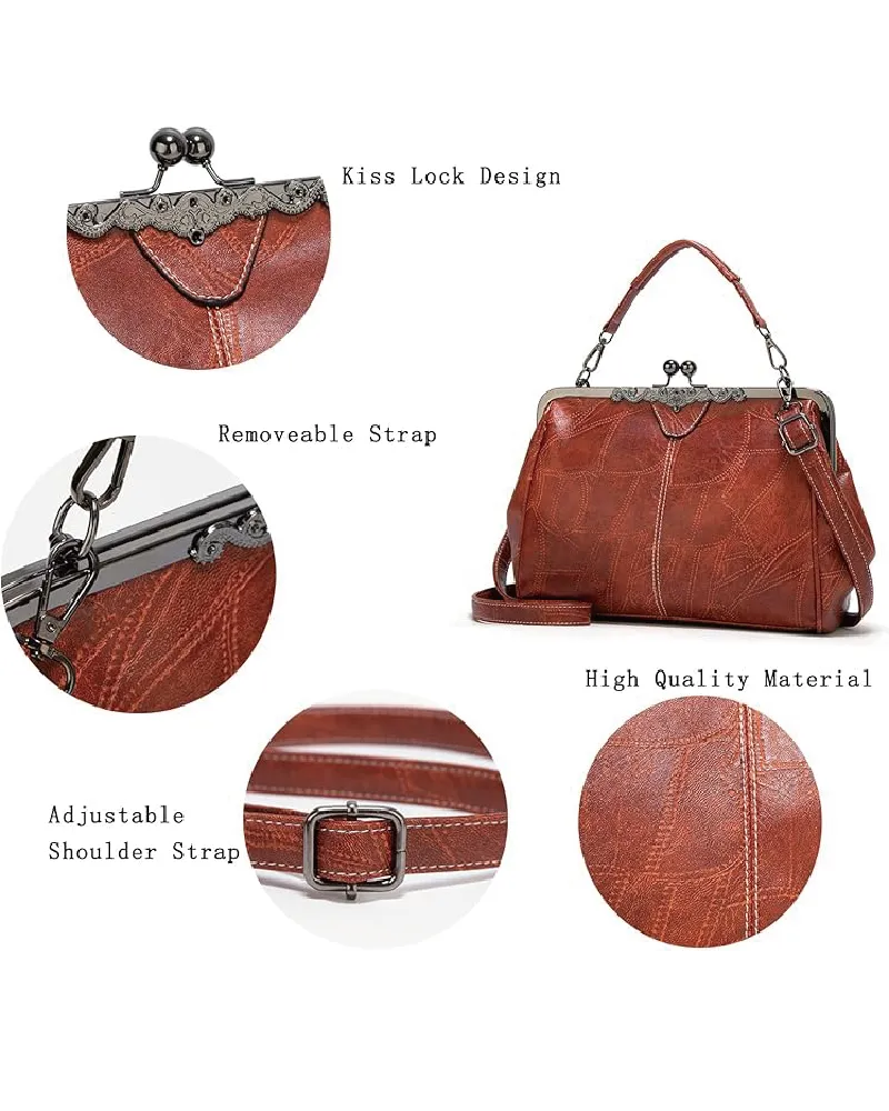 Vintage Stylish Kiss Lock Clutch