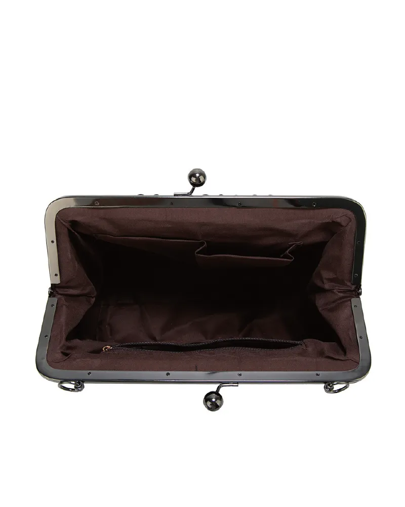 Vintage Stylish Kiss Lock Clutch