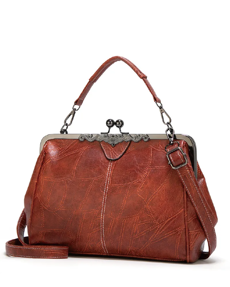 Vintage Stylish Kiss Lock Clutch