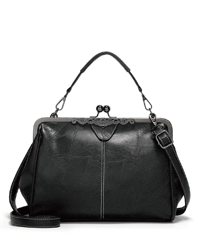 Vintage Stylish Kiss Lock Clutch