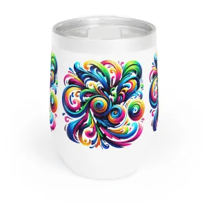 Vivid Motion Swirl Wine Tumbler – 12oz Insulated Stainless Steel