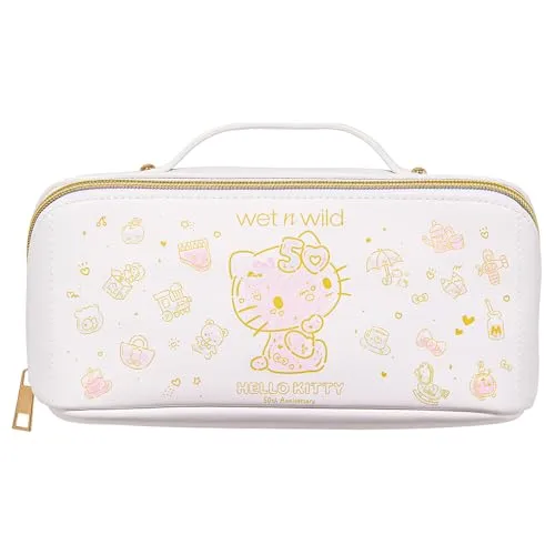 wet n wild Hello Kitty Makeup Bag, Unique Travel Friendly Design, 50th Anniversary Soft Pink Print, Cruelty-Free & Vegan