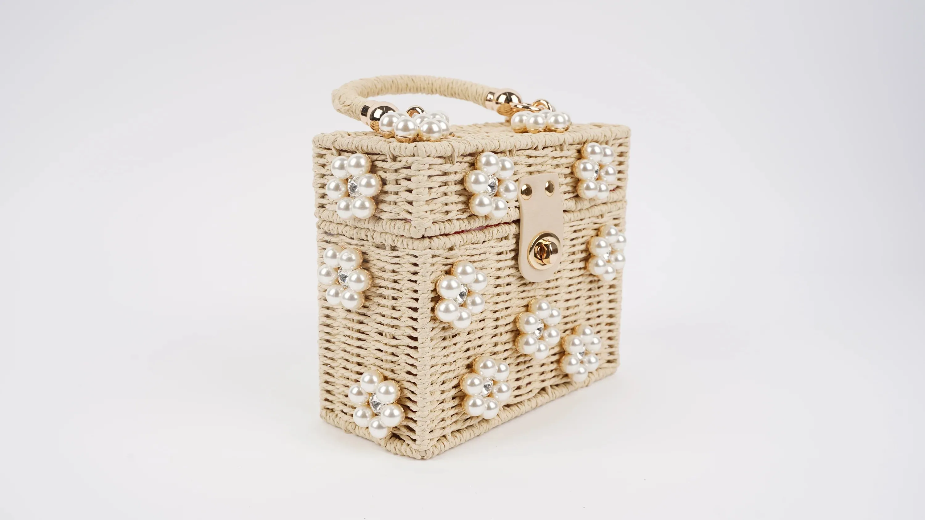 Wicker Bucket Daisy Flower Purse