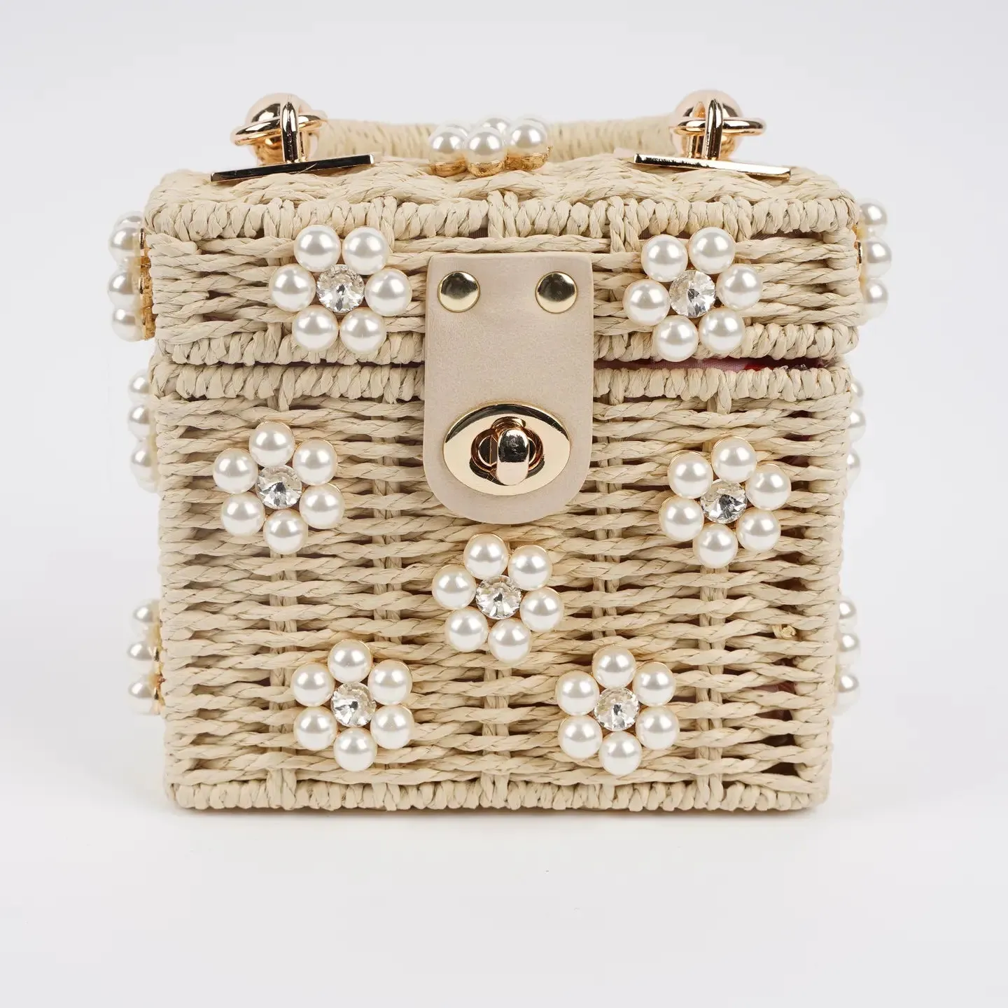 Wicker Bucket Daisy Flower Purse