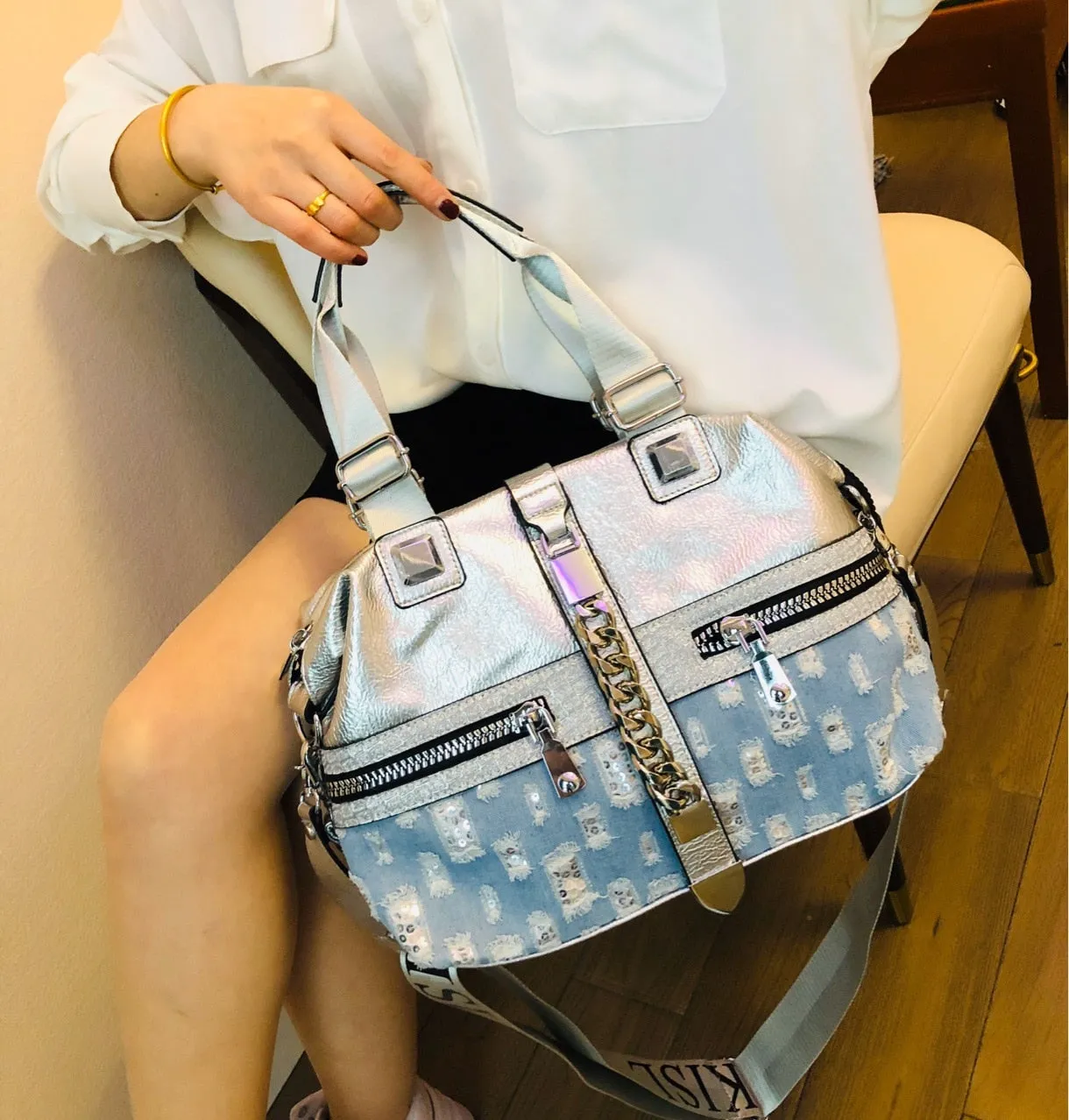 Women Fashion Artificial Leather Messenger Crossbody Bag
