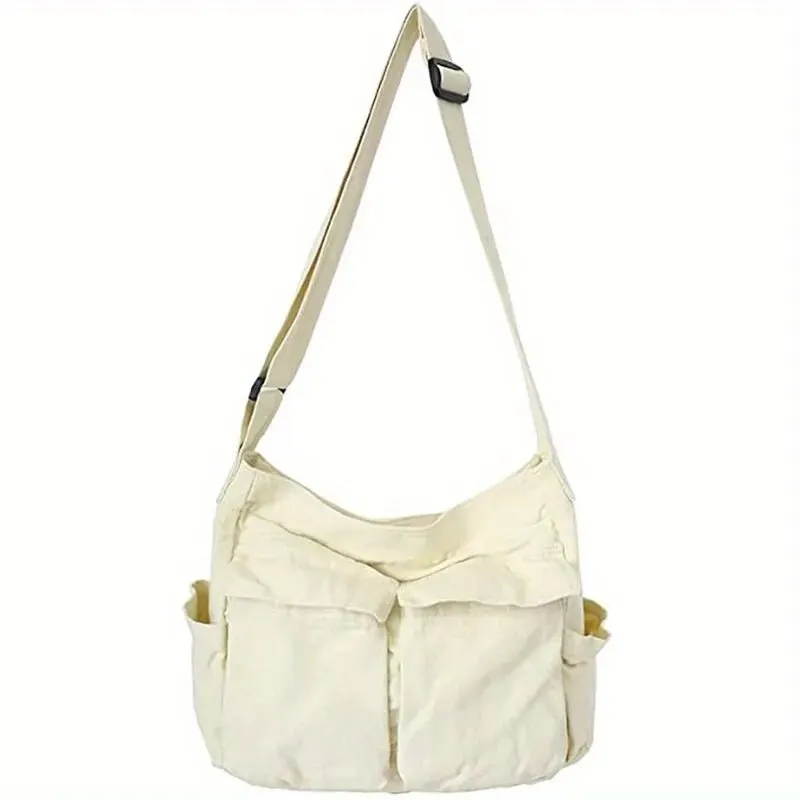 Women's Large Canvas Shoulder Messenger Bag – Vintage & Spacious