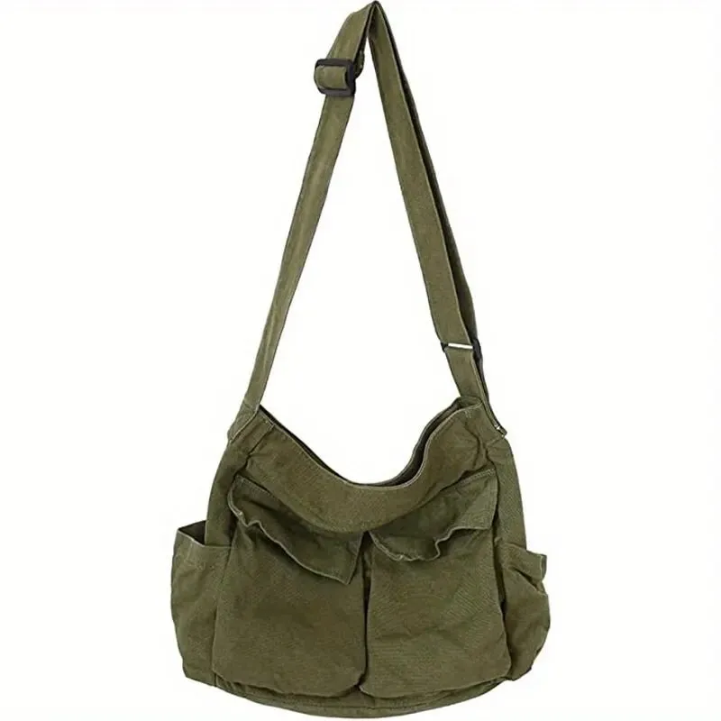 Women's Large Canvas Shoulder Messenger Bag – Vintage & Spacious