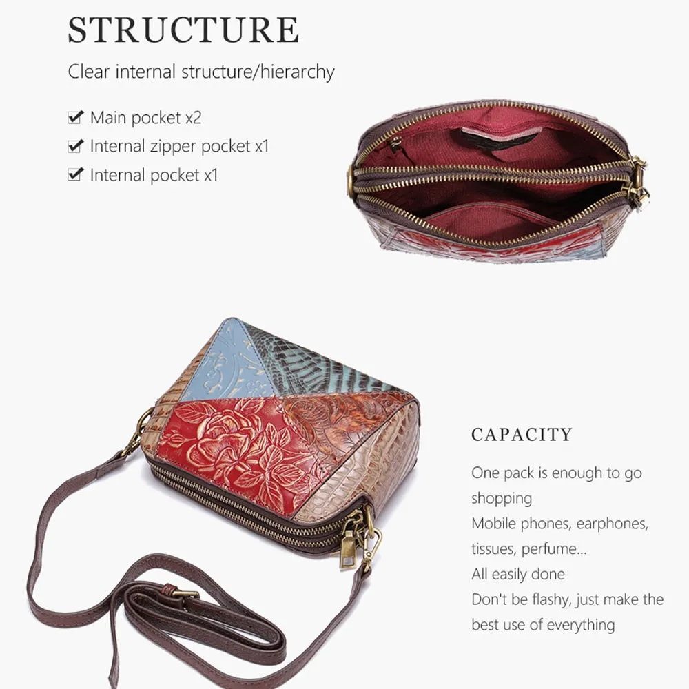 Women's Leather Shoulder Bag Colorful