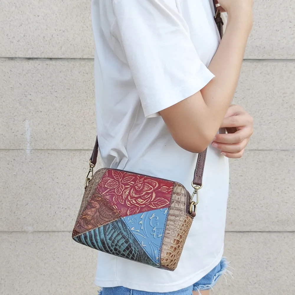 Women's Leather Shoulder Bag Colorful