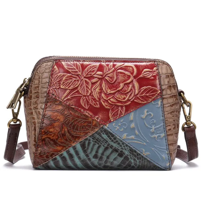 Women's Leather Shoulder Bag Colorful