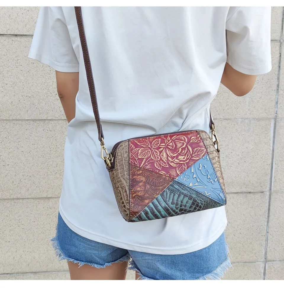 Women's Leather Shoulder Bag Colorful