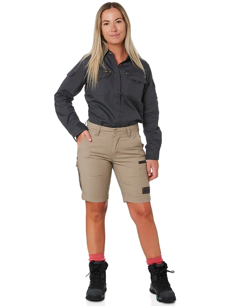 WS-3W Ladies Stretch Work Shorts - Khaki
